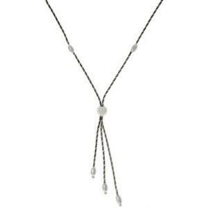 Sterling Silver and Ruthenium Sleek Snake Lariat Necklace